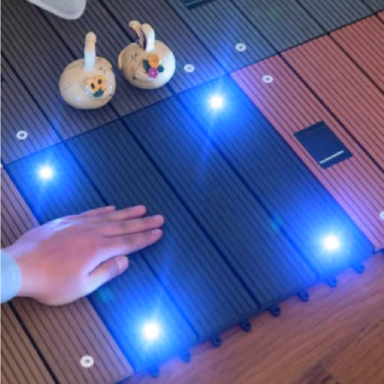 UV-Resistant Easy Installation Non-Slid DIY Decking Floor LED Light Board Hollow or Solid DIY WPC Tiles