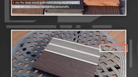 Outside 3D Wood Grain Solid WPC Composite Decking