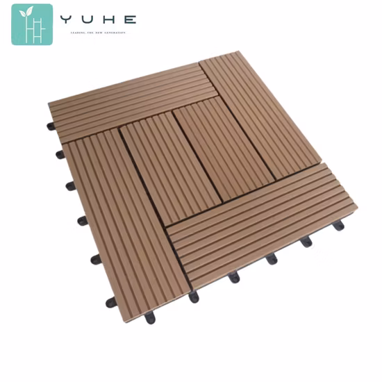 DIY Wood Plastic Composite Solid Interlocking Tile WPC Decking Outdoor Flooring