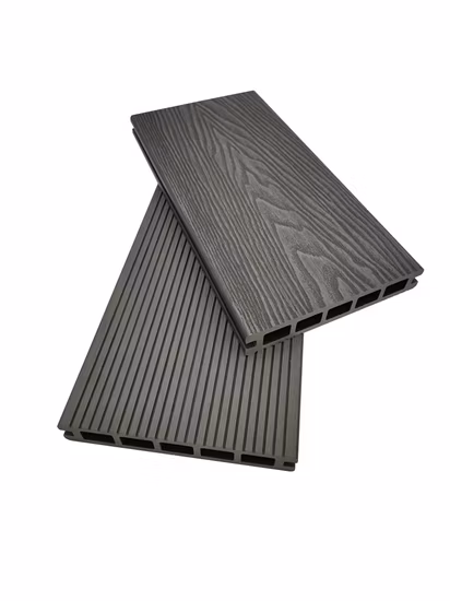 Waterproof Fire Rated 3D Embossed Hollow Profile Outdoor Swimming Pool Garden Terrace WPC Material Flooring Timber Board Wood Plastic Composite Decking